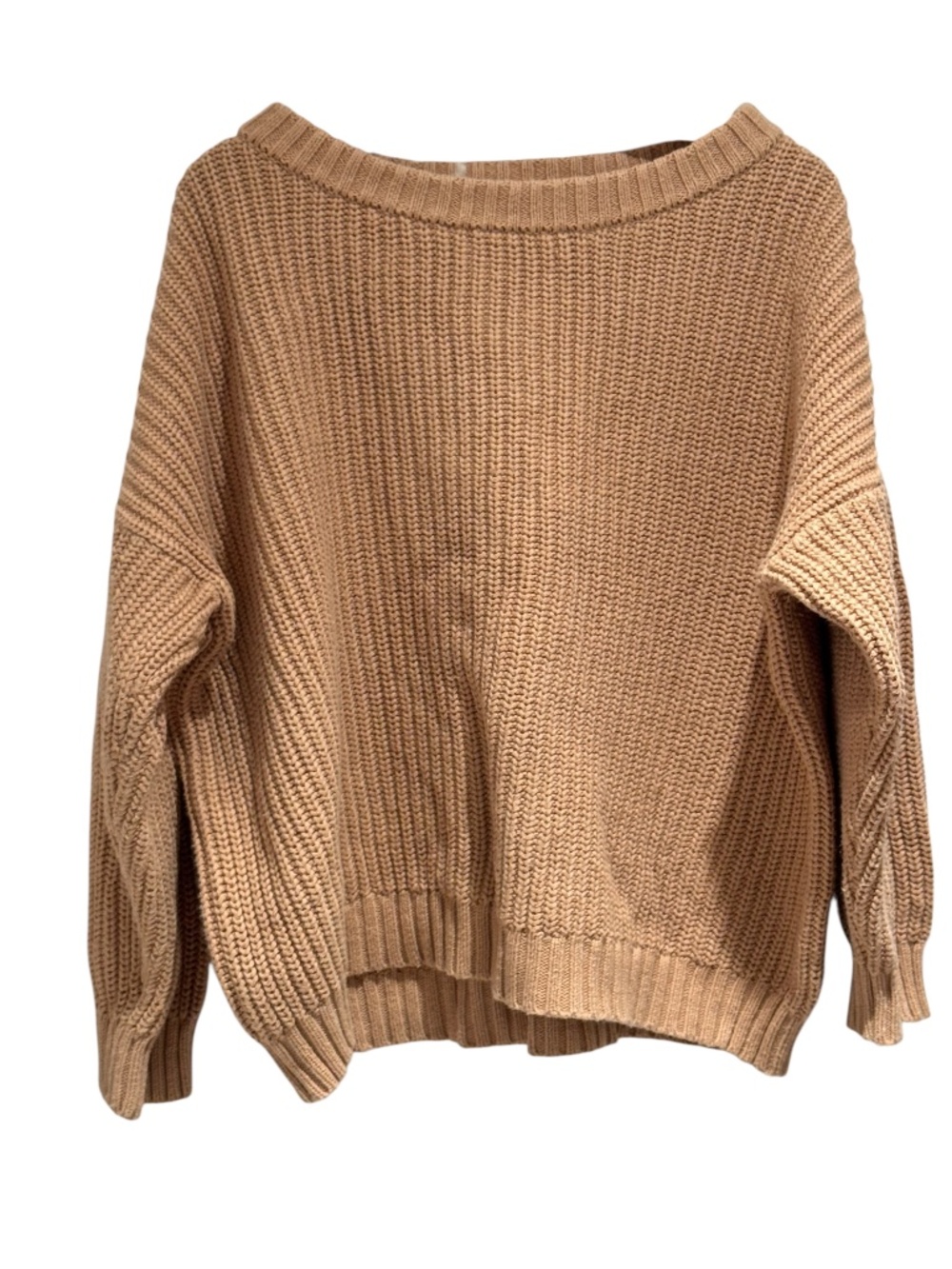 KINDLY NEVER/NOT tan knit oversized relaxed fit sweater - size 3-4 (generous)